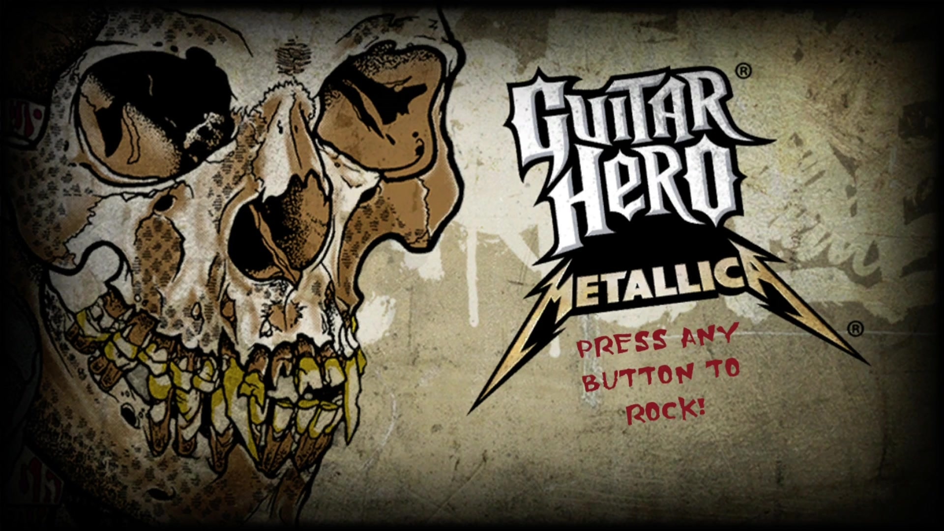 Guitar Hero: Metallica title screen for Xbox 360